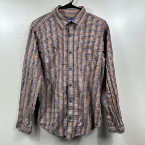 Patagonia Men’s Long Sleeve Pima Cotton Button Up Shirt - Plaid Smolder Blue
